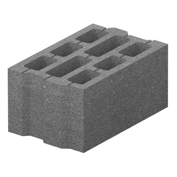 Блок  бетонный стеновой М-75 40.25.20 (396х250х190)