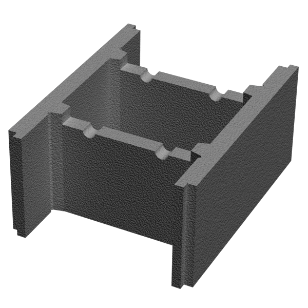 Блок  бетонный несъемной  опалубки  (510х400х235)