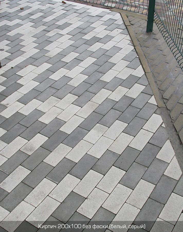 Тротуарная плитка Кирпич (200х100) без фаски